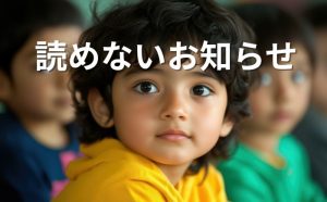 読めないお知らせ